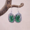 Boucles d'oreilles en argent et agate verte