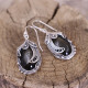 Boucles d'oreilles en argent et obsidienne dorée