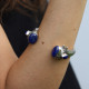 Bracelet rigide en argent et lapis lazuli