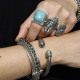 Bracelet rigide en argent et labradorite