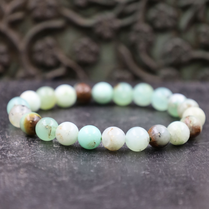 Bracelet pierre chrysoprase - 8mm