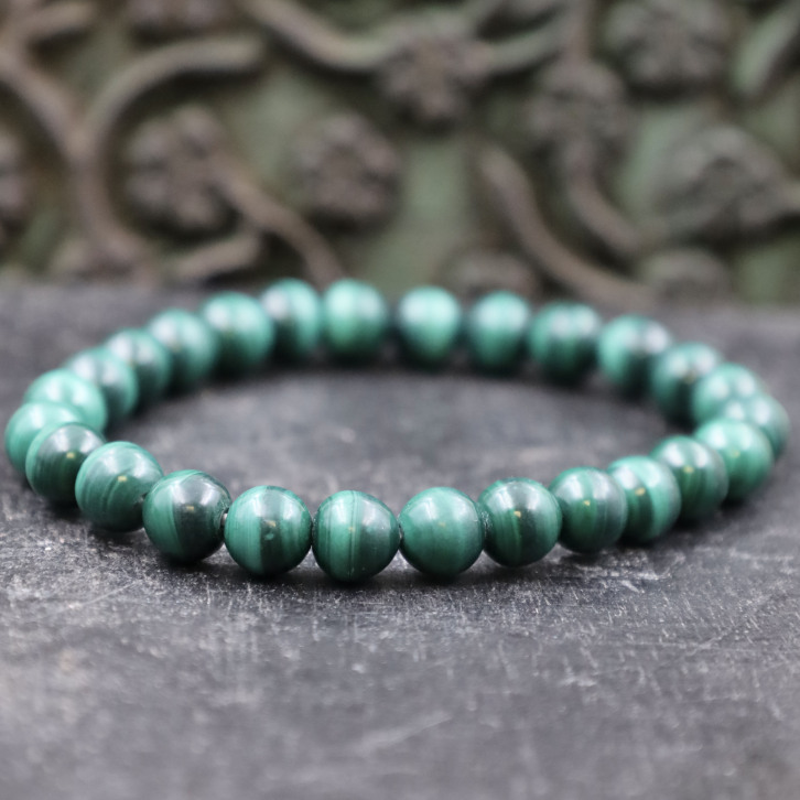 Bracelet pierre malachite - 8mm