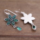 Boucles d'oreilles en argent et agate verte