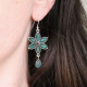 Boucles d'oreilles en argent et agate verte