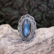 Bague en argent et labradorite