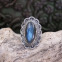 Bague en argent et labradorite