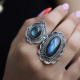 Bague en argent et labradorite