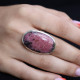 Bague en argent et rhodonite