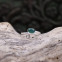 Bague de phalange en argent et agate verte