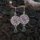 Boucles d'oreilles en argent et agate verte