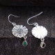 Boucles d'oreilles en argent et agate verte