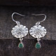 Boucles d'oreilles en argent et agate verte