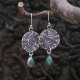 Boucles d'oreilles en argent et malachite