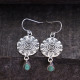 Boucles d'oreilles en argent et malachite