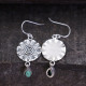 Boucles d'oreilles en argent et malachite