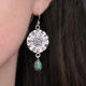 Boucles d'oreilles en argent et malachite