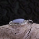 Pendentif en argent et agate bleue