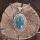 Pendentif en argent et chrysocolle