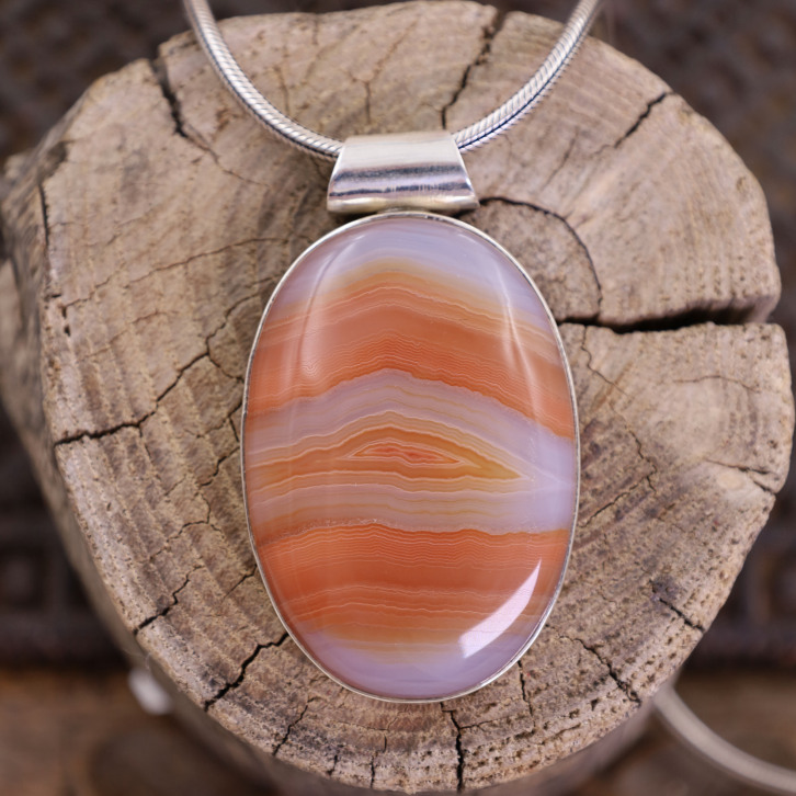 Pendentif en argent et agate