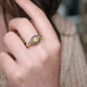 Bague d'exception en argent avec citrine et marcassites