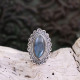 Bague en argent et labradorite