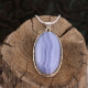 Pendentif en argent et agate bleue