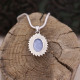 Pendentif en argent et agate bleue