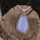 Pendentif en argent et agate bleue