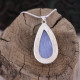 Pendentif en argent et agate bleue