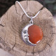 Pendentif en argent et cornaline - lune