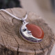 Pendentif en argent et cornaline - lune