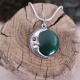 Pendentif en argent et agate verte - lune