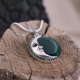 Pendentif en argent et agate verte - lune