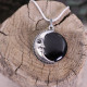 Pendentif en argent et onyx - lune