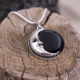 Pendentif en argent et onyx - lune