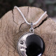 Pendentif en argent et onyx - lune