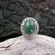 Bague en argent et agate verte