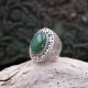 Bague en argent et agate verte