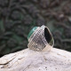 Bague en argent et agate verte