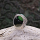 Bague en argent et agate verte