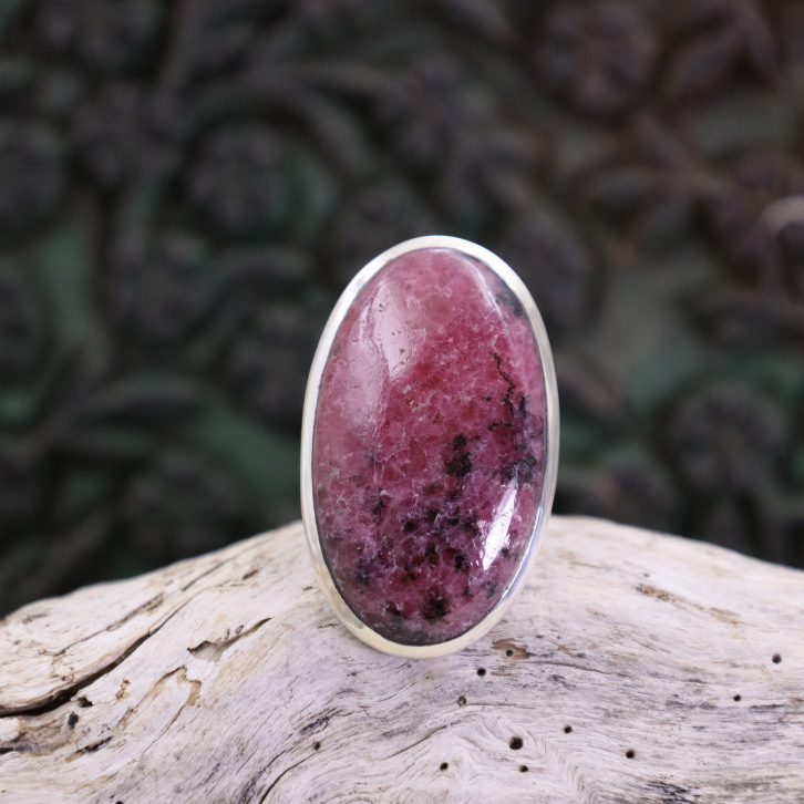 Bague en argent et rhodonite