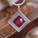 Pendentif en argent et racine de Rubis