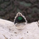 Bague en argent agate verte et péridot