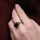 Bague en argent et laiton avec onyx