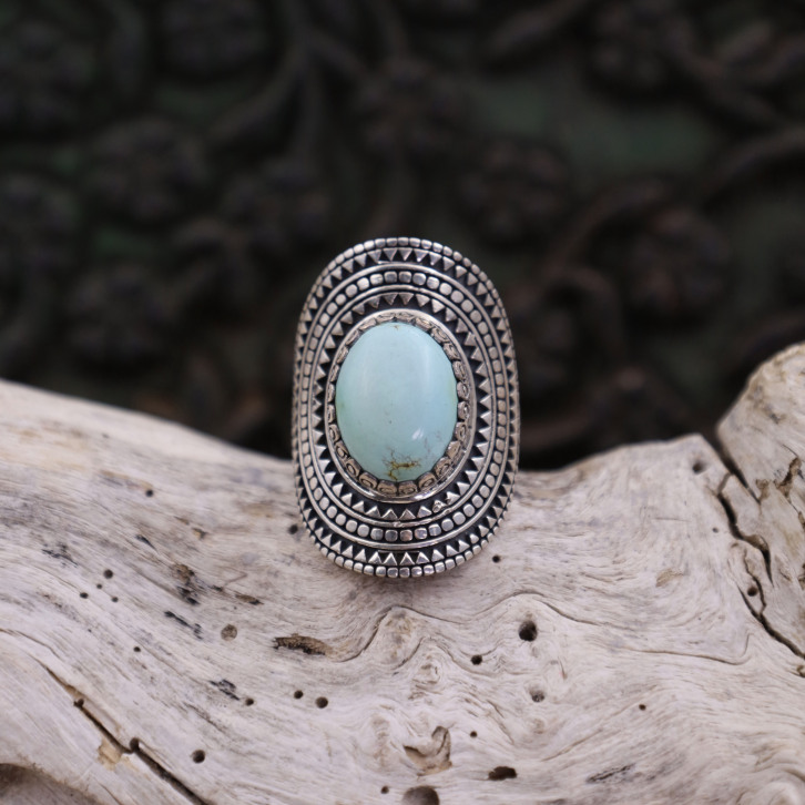 Bague en argent et turquoise