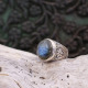 Bague en argent et labradorite