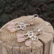 Boucles d'oreilles en argent et quartz rose