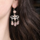 Boucles d'oreilles en argent et quartz rose