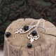 Boucles d'oreilles en argent et onyx