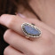 Bague en argent et opale bleue